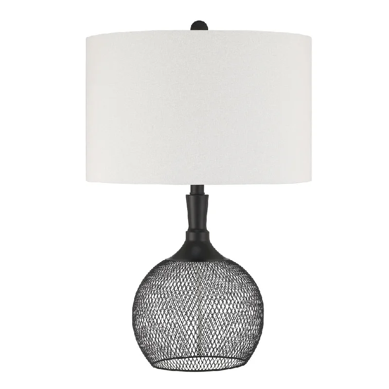 Industrial Ceiling - Mounted Lighting for Assembly Plants1 Light Metal Mesh Base Table in Matte Black