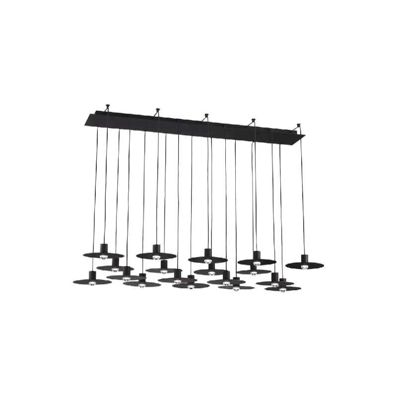 Corrosion - Resistant Industrial Lighting for Coastal FactoriesEAVES 50 in. 18 Lights LED Chandelier 120V Black Finish