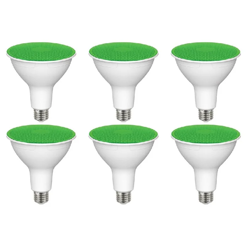 Shock - Resistant Industrial Lighting for Vibrating Machinery Areas11.5W PAR38 LED - Green - 90 degree Beam Angle - Medium base - 120V - 6-Pack Shock - Resistant Industrial Lighting for Vibrating Machinery Areas11.5W PAR38 LED - Green - 90 degree Beam Angle - Medium base - 120V - 6-Pack