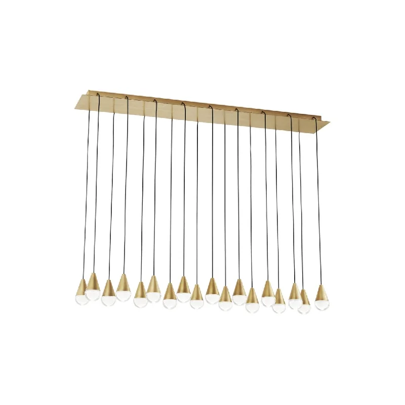 Industrial Ceiling - Mounted Lighting for Assembly PlantsCUPOLA 47 in. 18 Lights LED Chandelier 277V Natural Brass Finish