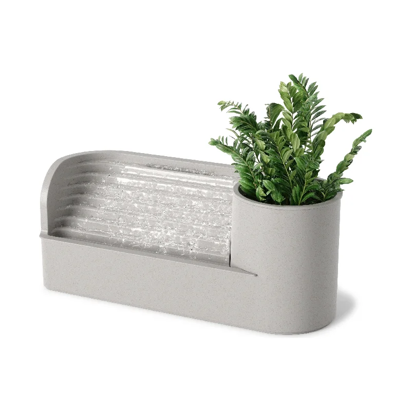 Track lighting with frosted glass shadesStream Tabletop Water Fountain