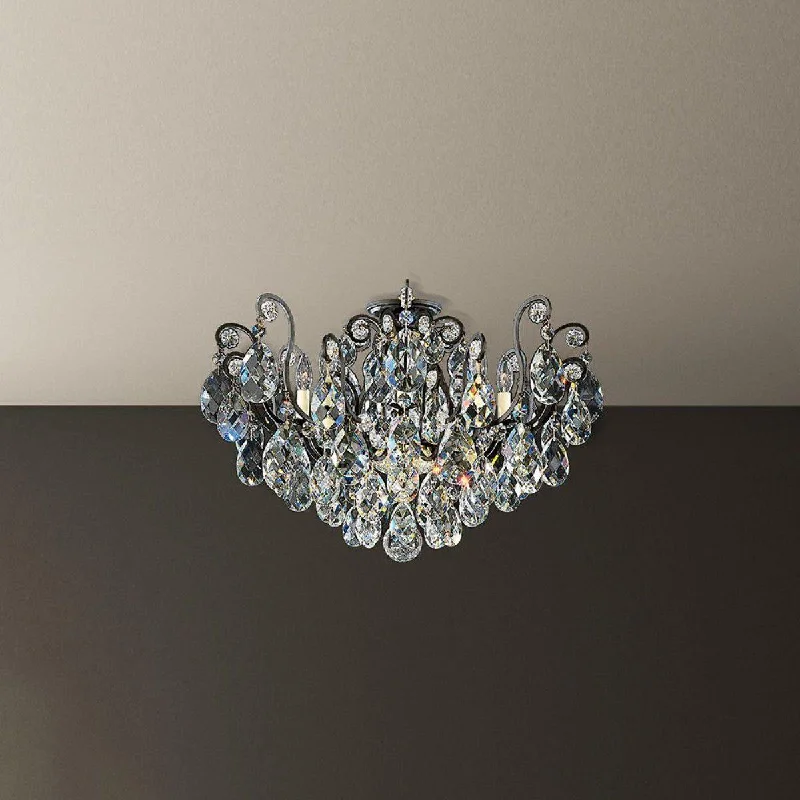Industrial Lighting for Food Processing FactoriesRenaissance 26 in. Antique Silver Semi Flush Mount Light with Heritage Crystal Industrial Lighting for Food Processing FactoriesRenaissance 26 in. Antique Silver Semi Flush Mount Light with Heritage Crystal