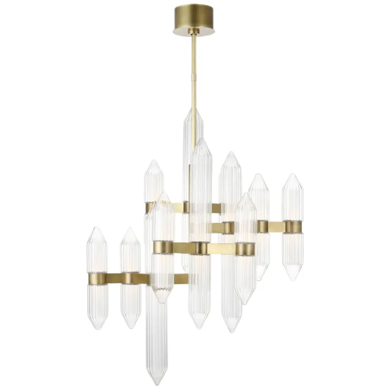 Industrial Lighting for Metal Fabrication ShopsLangston 31 in. LED Chandelier Brass finish Industrial Lighting for Metal Fabrication ShopsLangston 31 in. LED Chandelier Brass finish