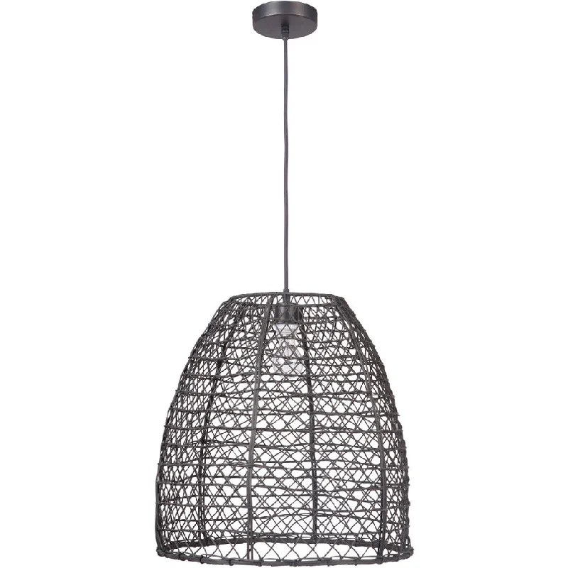 Industrial Lighting for Electronics Manufacturing1 Light Woven Pendant in Matte Black