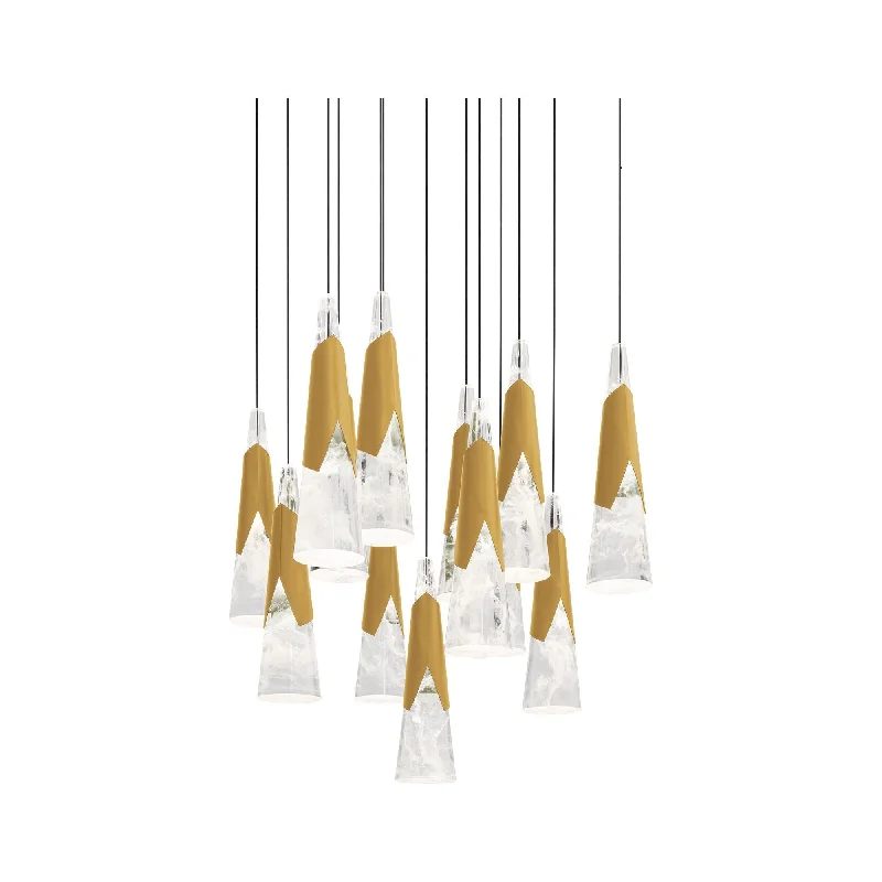 Track lighting with integrated LED driversKilt 13-Light 20" LED Square Multi Pendant
