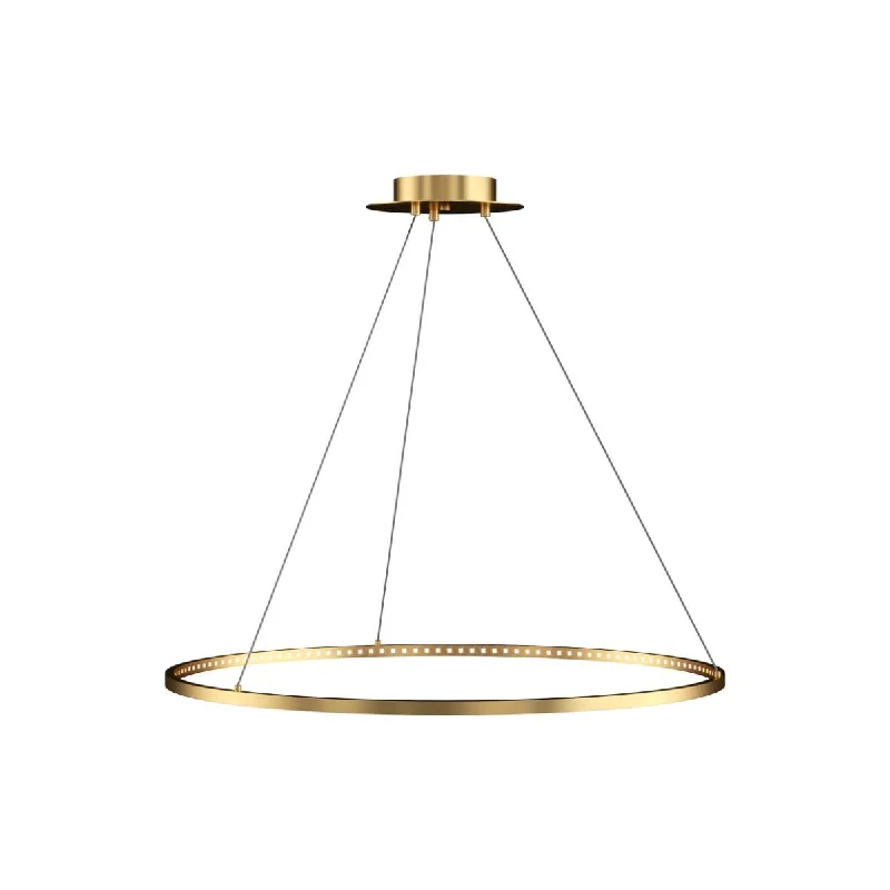 Industrial Lighting for Printing Press FacilitiesVellavi 36 in. Round LED Chandelier Brass Finish Industrial Lighting for Printing Press FacilitiesVellavi 36 in. Round LED Chandelier Brass Finish