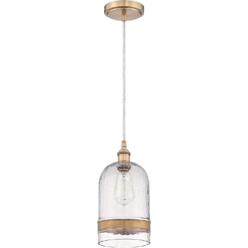 Industrial Task Lighting for Precision Workstations1 Light Bell Jar Mini Pendant in Antique Copper