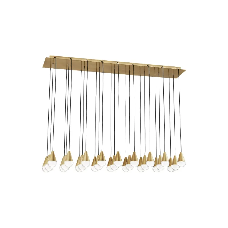 Industrial Wall - Mounted Lighting for Workshop WallsCUPOLA 47 in. 27 Lights LED Chandelier 277V Natural Brass Finish Industrial Wall - Mounted Lighting for Workshop WallsCUPOLA 47 in. 27 Lights LED Chandelier 277V Natural Brass Finish