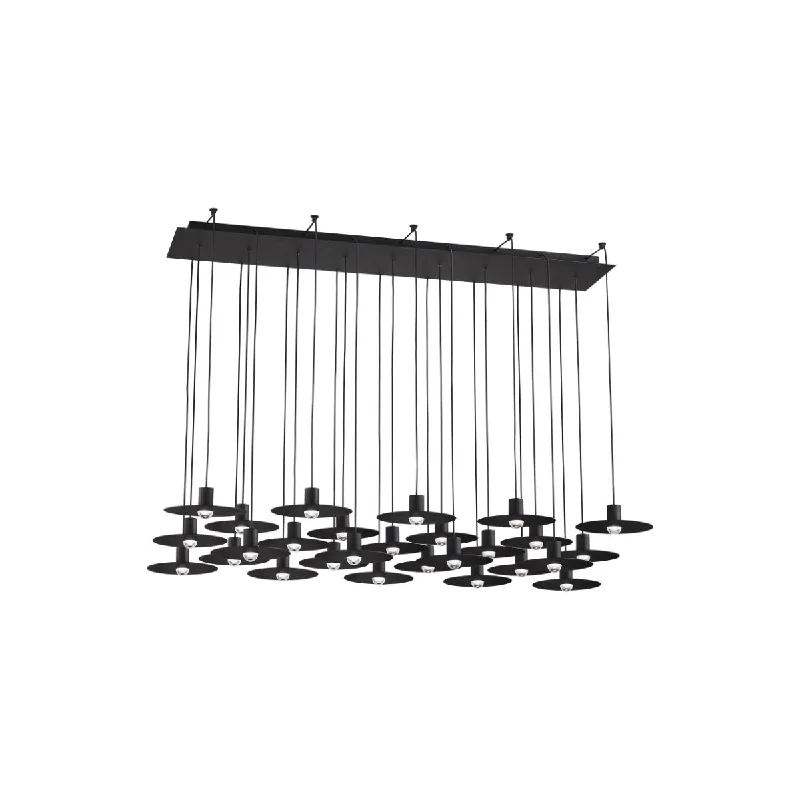 High - Bay LED Industrial Lighting for WarehousesEAVES 50 in. 27 Lights LED Chandelier 50 in. 277V Black Finish