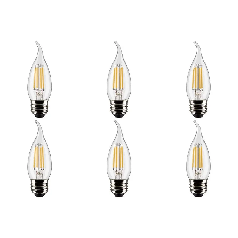 Industrial Lighting for Electronics Manufacturing4W CA10 LED - Clear - Medium base - 90 CRI - 3000K - 120V - 6-Pack