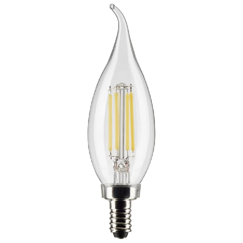 Industrial Lighting for Furniture Factories5.5 Watt CA10 LED - Clear - Candelabra Base - 5000K - 120 Volt - 2-Card - 12-Pack