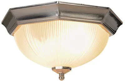 Track lighting with multiple heads for flexibilityMonument Ceiling Fixture Frosted Ribbed Glass Brushed Nickel 12 Inch  Uses (2) 60-Watt Incandescent Medium Base Lamps