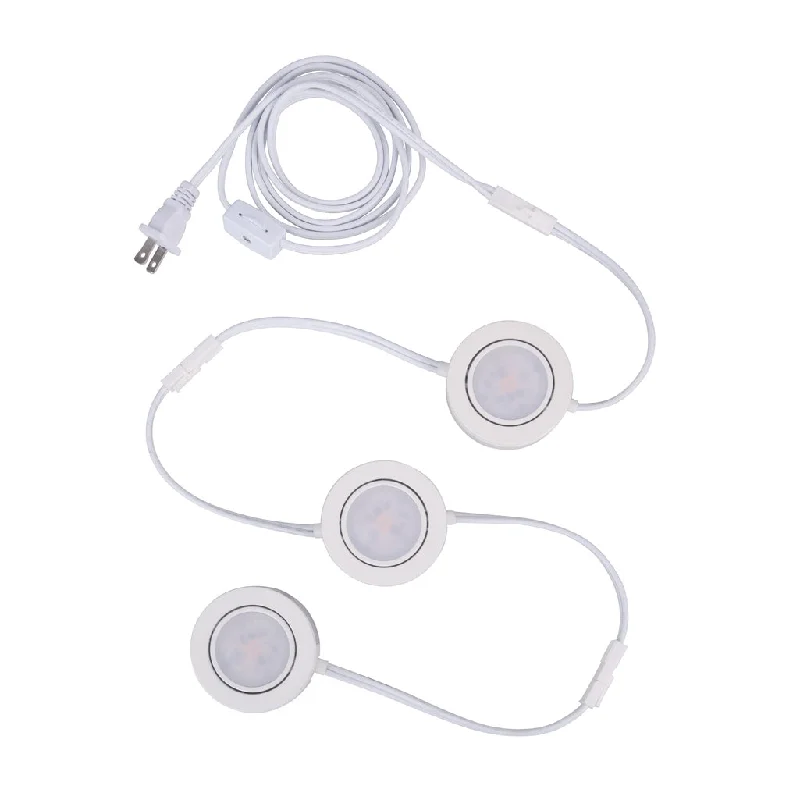 Shock - Resistant Industrial Lighting for Vibrating Machinery Areas2.75" LED Under Cabinet Puck in White, 3 pack