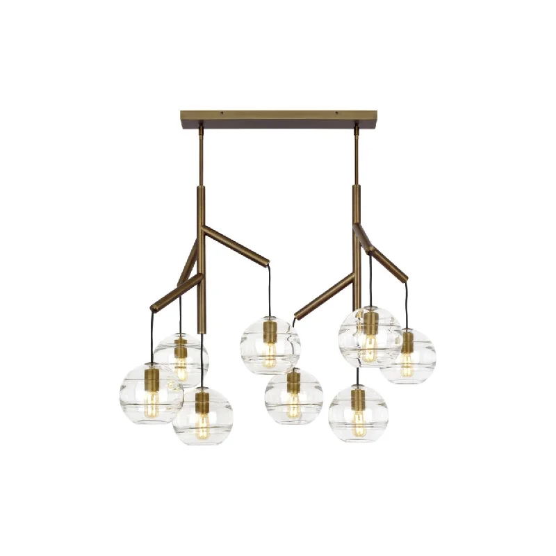 Industrial Area Lighting for Large Open SpacesSedona 39 in. 8 Lights LED Chandelier Aged Brass Finish Clear Glass Industrial Area Lighting for Large Open SpacesSedona 39 in. 8 Lights LED Chandelier Aged Brass Finish Clear Glass