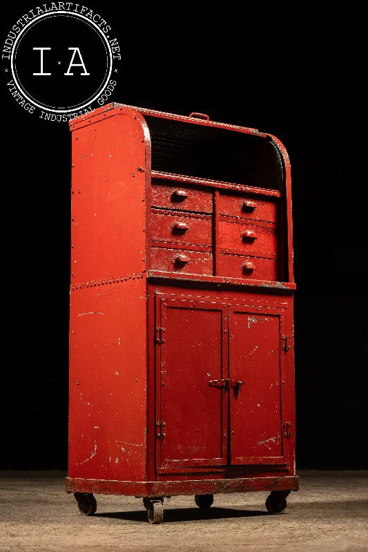 Industrial Lighting for Woodworking FactoriesVintage Industrial Wood and Steel Wheeled Workshop Cabinet