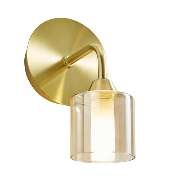 Low - voltage track lighting for safetybohemian wall lamps with colorful glass for an eclectic hallwayPatras 1Lt Bathroom Wall Light IP44 - Champagne & Satin Brass/Smoke &  Chrome Finish