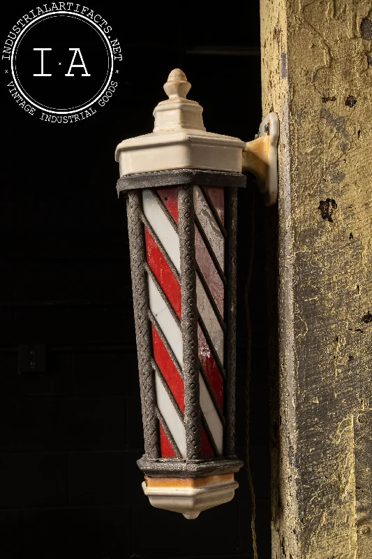Energy - Efficient Industrial Lighting for Cost - SavingsAntique No. 140 Lighted Koken Wall Mount Barber Pole