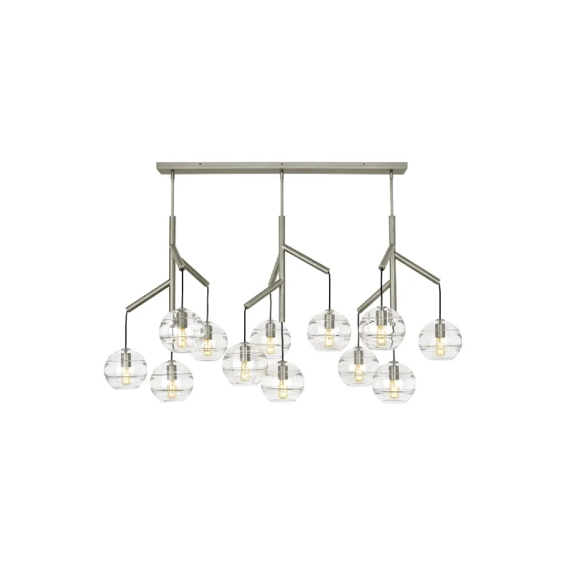 Shock - Resistant Industrial Lighting for Vibrating Machinery AreasSedona 63 in. 12 Lights LED Chandelier Satin Nickel Finish Clear Glass Shock - Resistant Industrial Lighting for Vibrating Machinery AreasSedona 63 in. 12 Lights LED Chandelier Satin Nickel Finish Clear Glass