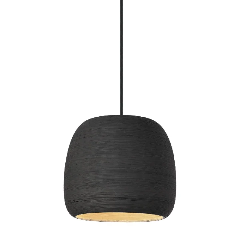 Industrial Area Lighting for Large Open SpacesKaram Small 12 in. LED Pendant Light Black Finish