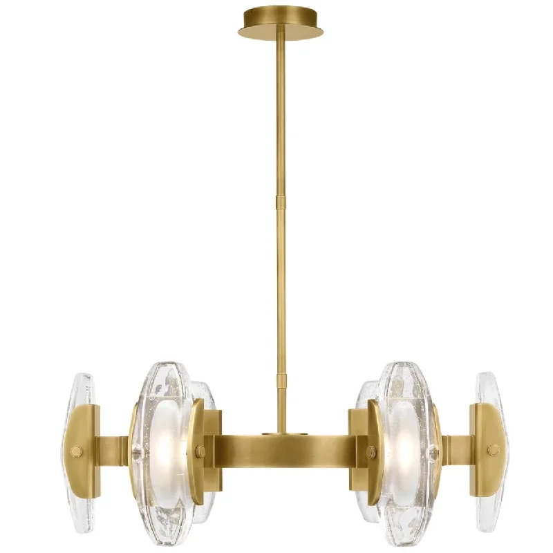 Industrial Lighting for Electronics ManufacturingWythe 30 in. 6 Lights LED Chandelier Brass finish