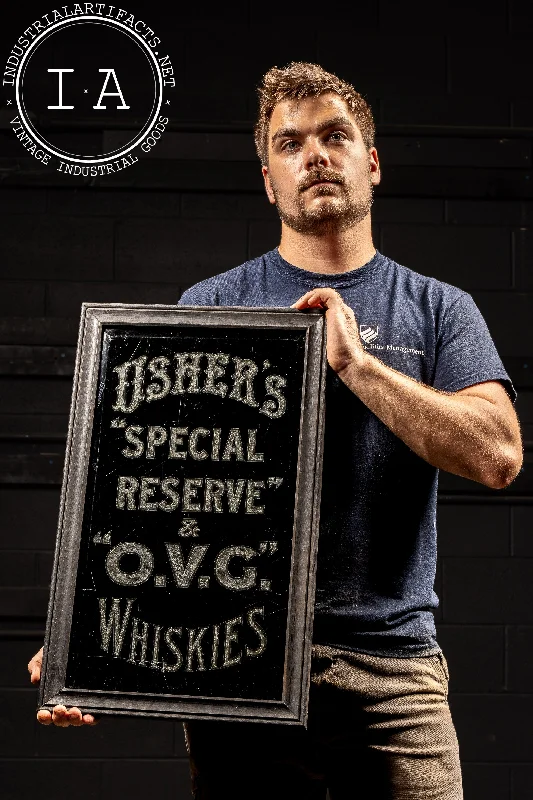 Industrial Lighting for Food Processing FactoriesAntique ROG Usher's "Special Reserve" Beveled Advertising Sign