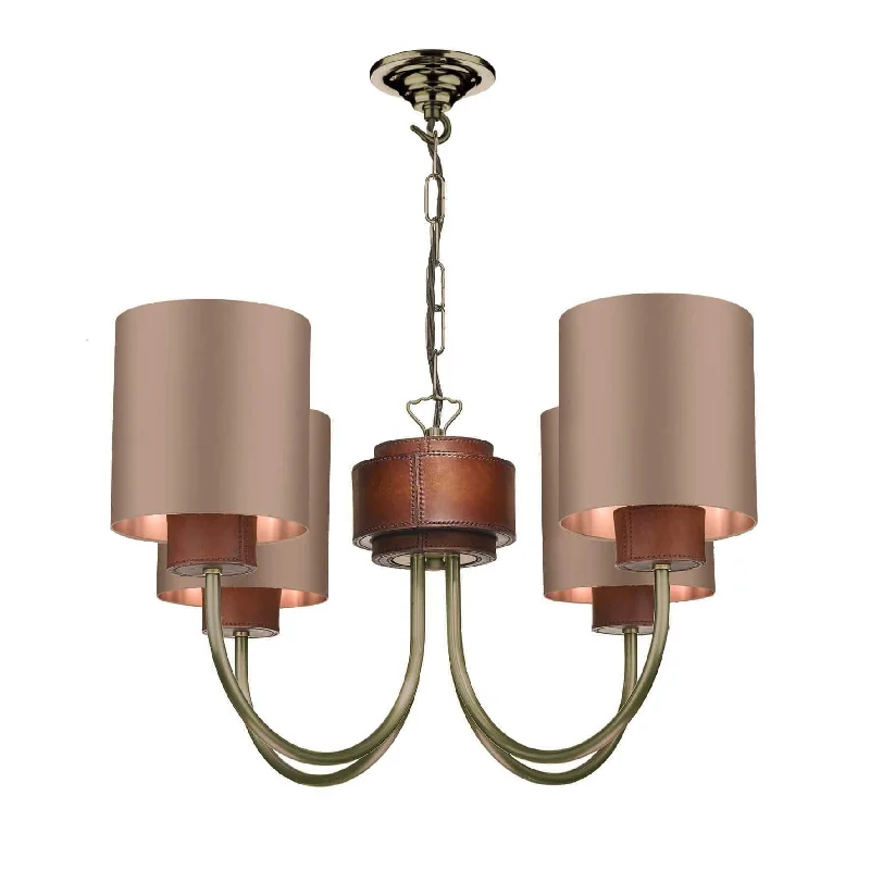 Track lighting with a decorative track designDavid Hunt Saddler 4 Light  Multi-Arm Pendant in Antique Brass Base Only
