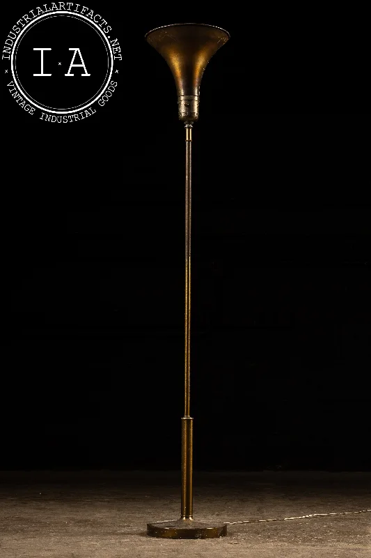Waterproof Industrial Lighting for Wet AreasVintage Brass Art Deco Torchiere Floor Lamp