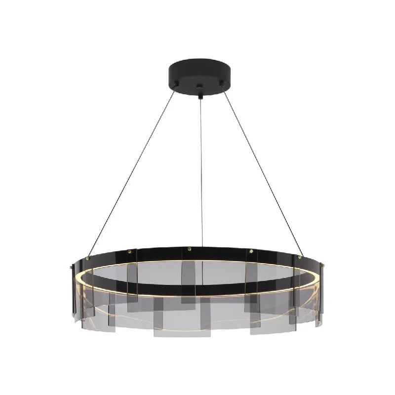 Industrial Lighting for Woodworking FactoriesStratos 31 in. LED Chandelier Black finish Industrial Lighting for Woodworking FactoriesStratos 31 in. LED Chandelier Black finish