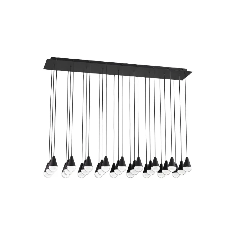 Industrial Emergency Lighting for Safety in FactoriesCUPOLA 47 in. 27 Lights LED Chandelier 277V Black Finish