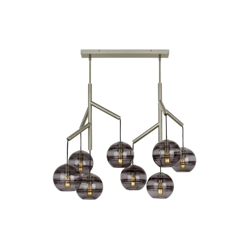 High - Bay LED Industrial Lighting for WarehousesSedona 39 in. 8 Lights LED Chandelier Satin Nickel Finish Transparent smoke Glass High - Bay LED Industrial Lighting for WarehousesSedona 39 in. 8 Lights LED Chandelier Satin Nickel Finish Transparent smoke Glass