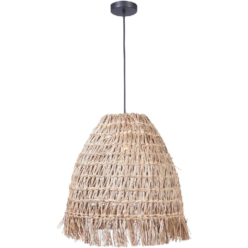 Dust - Resistant Industrial Lighting for Dirty Workspaces1 Light Woven Pendant in Espresso
