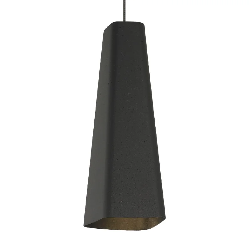 Industrial Lighting for Printing Press FacilitiesRhonan 4 in. LED Pendant Light Satin Nickel hardware Black Finish Industrial Lighting for Printing Press FacilitiesRhonan 4 in. LED Pendant Light Satin Nickel hardware Black Finish