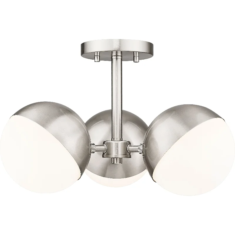 Track lighting with frosted glass shadesRealm Sphere 3-Light Semi Flush Mount