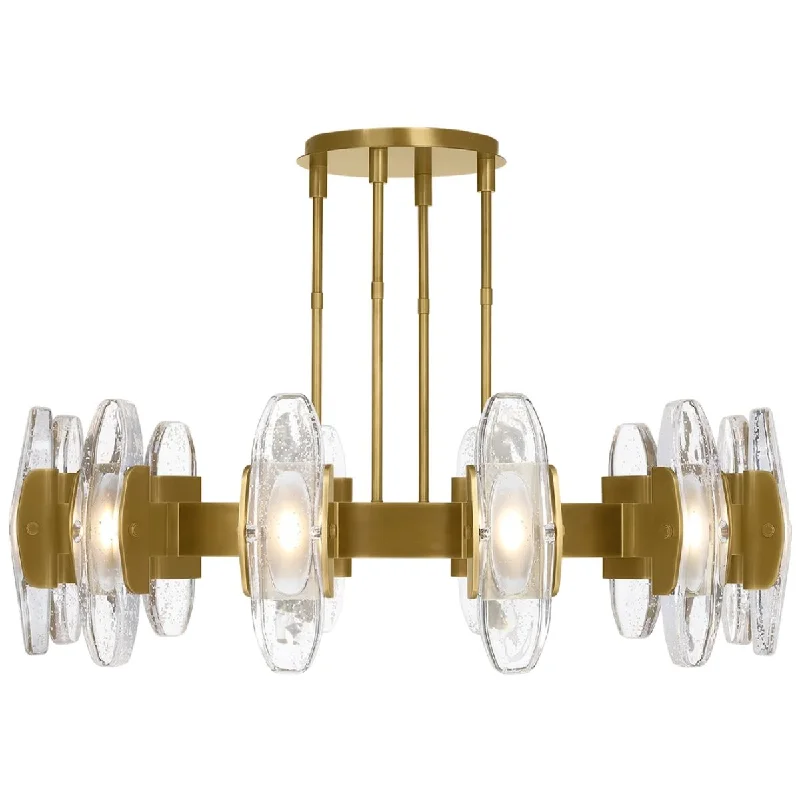 Industrial Lighting for Chemical PlantsWythe 47 in. 12 Lights LED Chandelier Brass finish