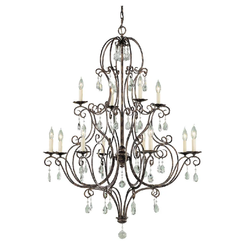 Track lighting with swivel heads for precise aimingChateau Multi Tier Chandelier