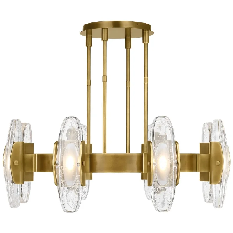 Industrial Flood Lighting for Outdoor Loading DocksWythe 39 in. 8 Lights LED Chandelier Brass finish