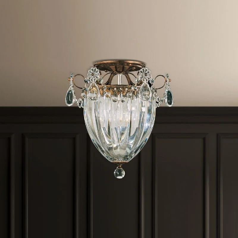 Industrial Lighting for Woodworking FactoriesBagatelle 12 inch Aurelia Semi Flush Mount Light with Clear Heritage Crystals