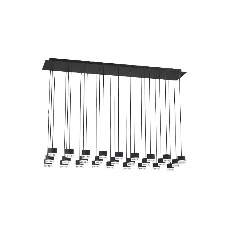Waterproof Industrial Lighting for Wet AreasGable 45 in. 27 Lights LED Chandelier 277V Black Finish