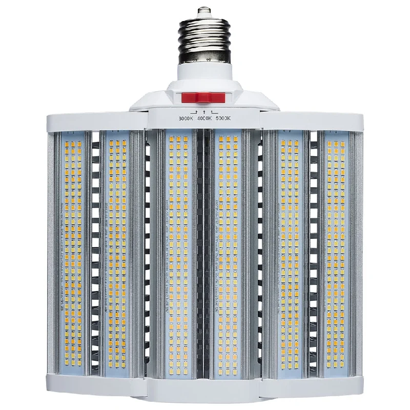 Low - Bay Industrial Lighting Fixtures for Small FactoriesLED Shoe Box Lamp - 90/100/110 Wattage Selectable - 3K/4K/5K CCT Selectable - 120-277 Volt - White Finish - 4-Pack
