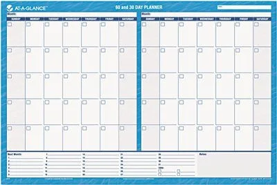 Commercial - grade track lighting for storesAt-A-Glance 30/60-Day Format Reversible/Erasable Undated Wall Planner 48 X 32 Blue/White