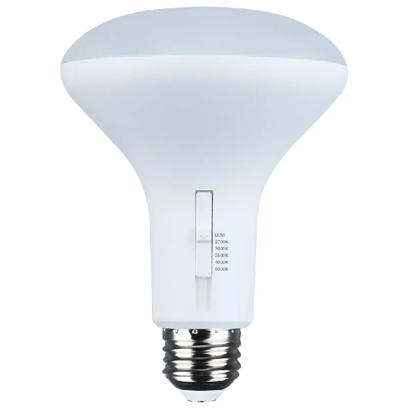 Industrial Task Lighting for Precision Workstations8.5 Watt BR30 LED - 27K/30K/35K/40K/50K CCT Selectable - Dim to Warm - White Finish - 120 Volt - 12-Pack