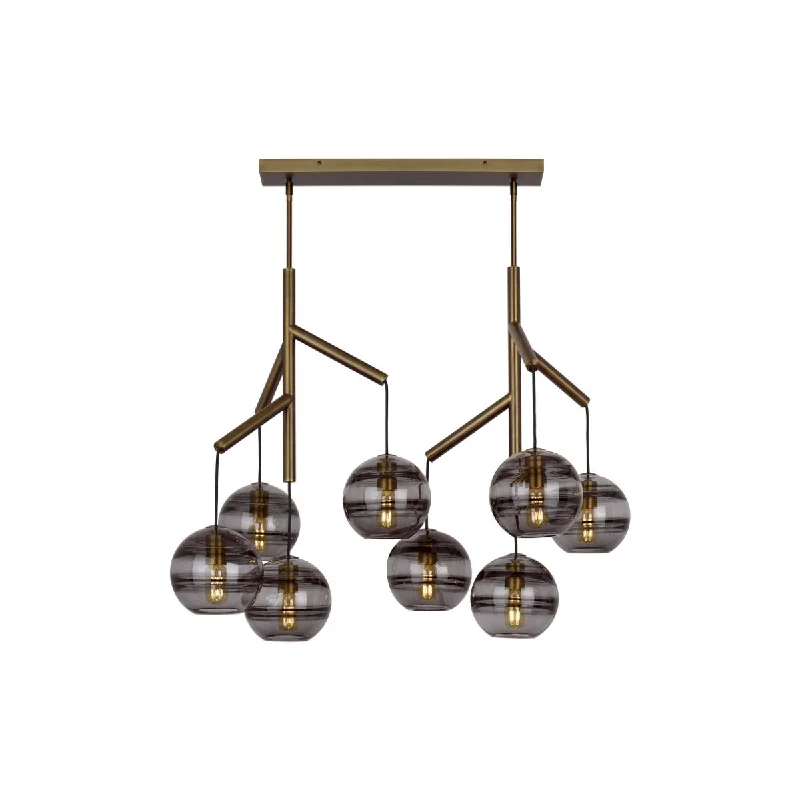 Industrial Lighting for Furniture FactoriesSedona 39 in. 8 Lights LED Chandelier Aged Brass Finish Transparent smoke Glass Industrial Lighting for Furniture FactoriesSedona 39 in. 8 Lights LED Chandelier Aged Brass Finish Transparent smoke Glass