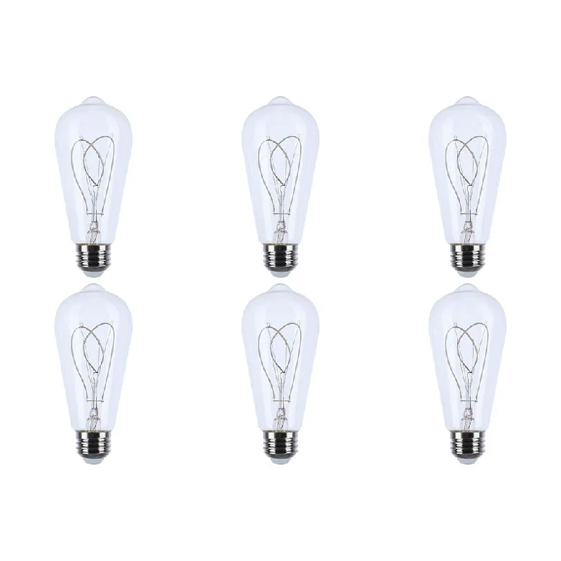 Industrial Lighting for Printing Press Facilities6 Watt LED - Reminiscent - Flex Gray Filament - ST19 Loop - Medium Base - 2700K CCT - Clear - 120 Volt - 6-Pack