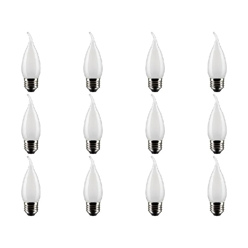 Industrial Lighting for Furniture Factories5.5 Watt CA10 LED - Frost Finish - Medium Base - 5000K - 120 Volt - 2-Card - 12-Pack