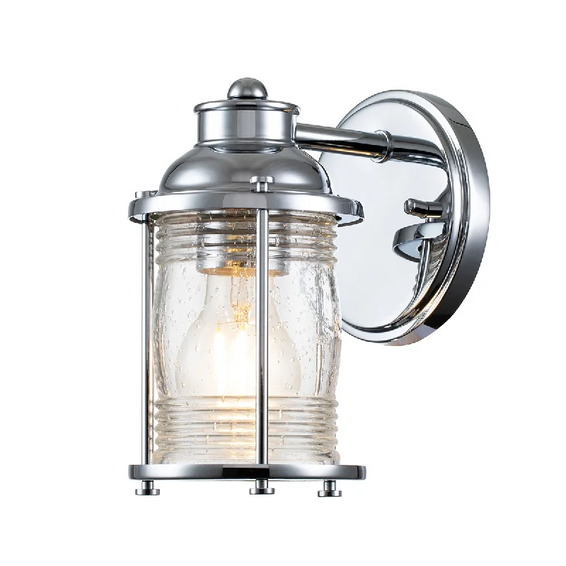 Track lighting with clear glass shadesmarble wall lamps with luxurious veining for high - end living spacesAshland Bay 1Lt Bathroom Wall Light IP44 - Polished Chrome/ Natural Brass