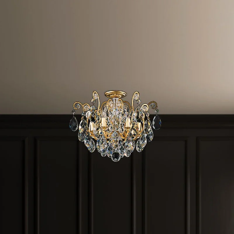 Adjustable Industrial Lighting for Flexible IlluminationRenaissance 20 in. Heirloom Bronze Semi Flush Mount Light with Heritage Crystal