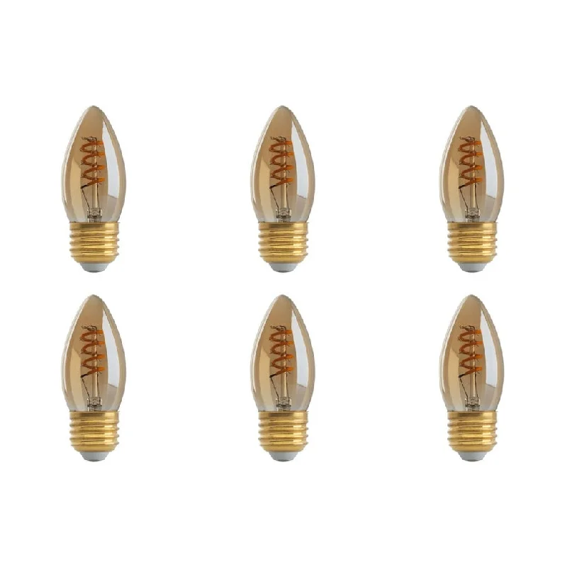 Industrial Lighting for Metal Fabrication Shops2.3W B10 LED - Amber - Medium base - 2000K - 120 Lumens - 120V - 6-PACK