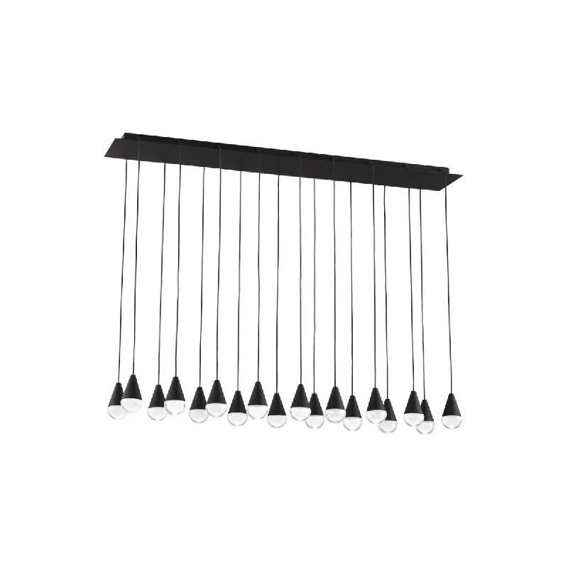 Industrial Flood Lighting for Outdoor Loading DocksCUPOLA 47 in. 18 Lights LED Chandelier 277V Black Finish
