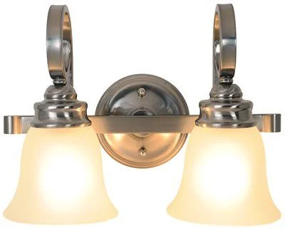 Track lighting for creating a focal pointSanibel Vanity Fixture Brushed Nickel 15-1/2 Inch Uses (2) 13-Watt Compact Fluorescent Lamps Track lighting for creating a focal pointSanibel Vanity Fixture Brushed Nickel 15-1/2 Inch Uses (2) 13-Watt Compact Fluorescent Lamps