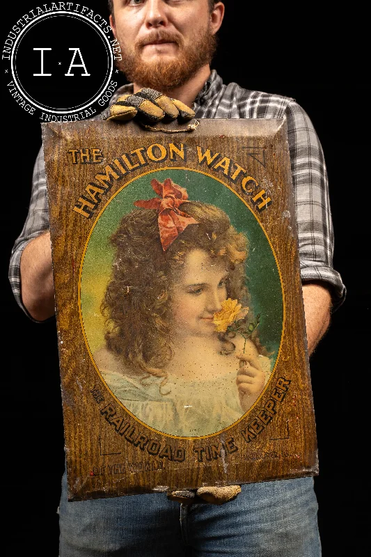 Industrial Lighting with High CRI (Color Rendering Index) for True Color PerceptionEarly 20th Century "Purity" Hamilton Watch Beveled Tin Litho Sign